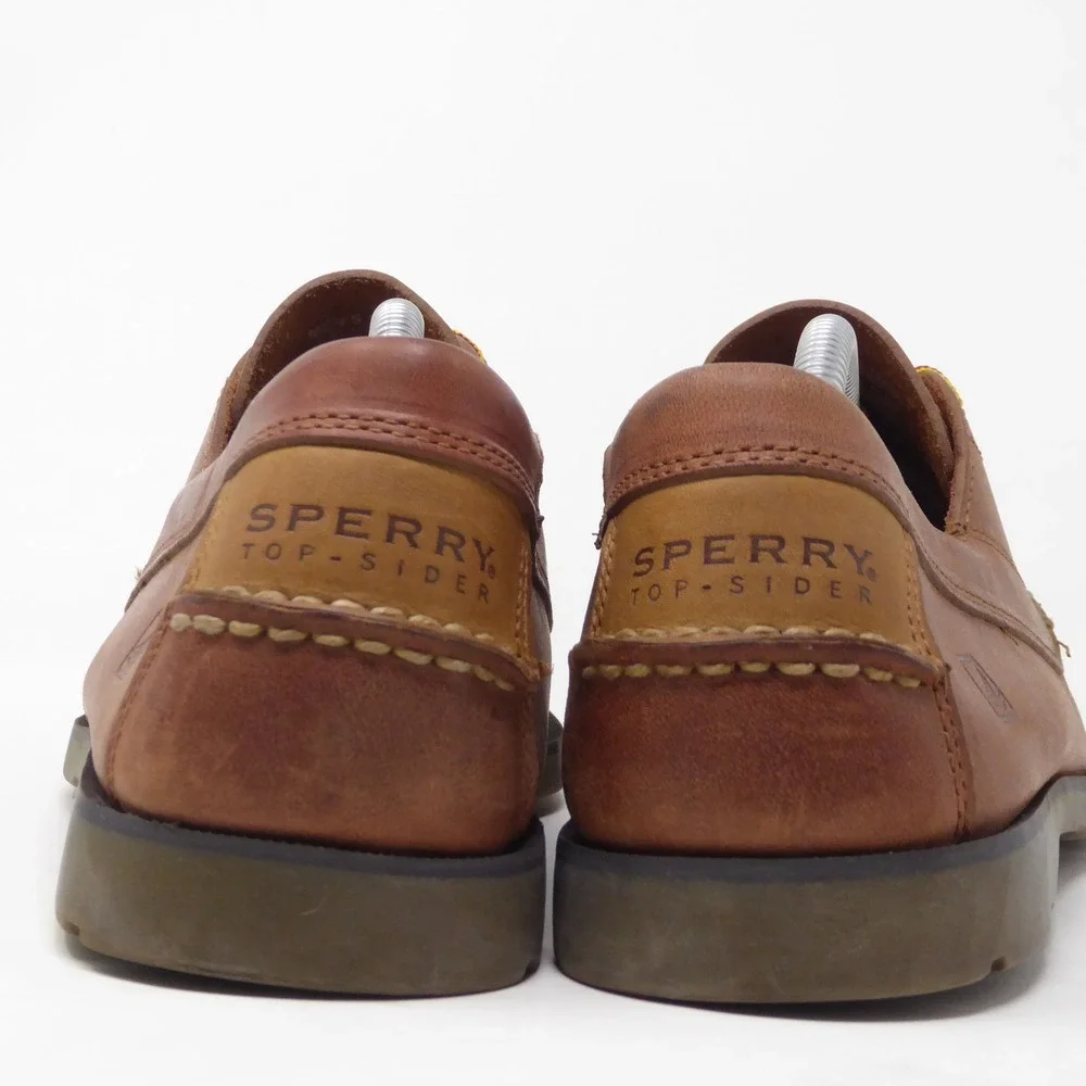 Sperry Mens 4 Eye Boat Shoes Brown Leather Lace Up 11.5M 0538707
